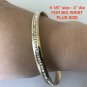 Stainless Steel Gold Tone White Crystals CZ PLUS 9 1/8" Womens Bangle Bracelet