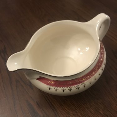 Homer Laughlin China Eggshell Nautilus Red Maroon & Gold N165 Creamer Cardinal