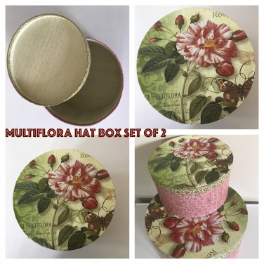 2 Decorative Hat Boxes Botanical Box Michaels Hobby Lobby Walmart Container Store Vintage