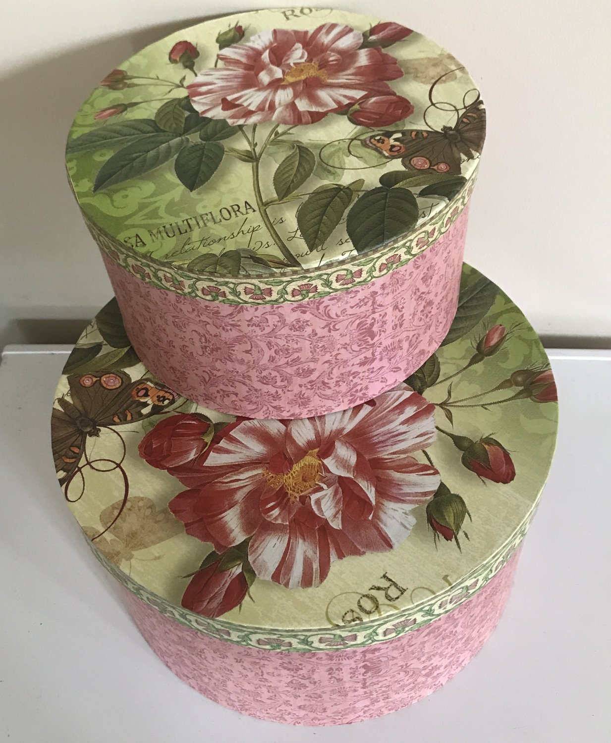 2 Decorative Hat Boxes Botanical Box Michaels Hobby Lobby Walmart