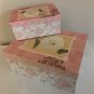 Decorative Themed Nesting Gift Boxes -2 Boxes- Pink Nesting Boxes with Lids Gifts Flowers