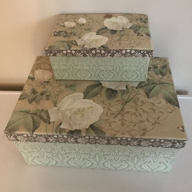 2 Decorative Hat Boxes Roses Box Michaels Hobby Lobby Walmart Container ...