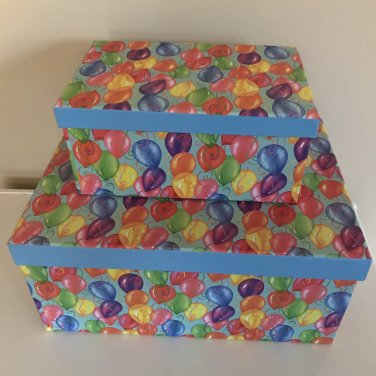 2 Decorative Hat Boxes Balloons Box Michaels Hobby Lobby Walmart Container Store Vintage