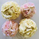 Cream & Pinky Set of 4 Pomander Bouquet Kissing Balls
