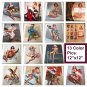 VINTAGE 12 Pin-Up Art Posters Photos Calendar Lot Old Pictures 12" X 12" Prints TO FRAME MAN CAVE