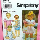 Simplicity 8948 Girls Dress Vintage Sewing Pattern Size 1/2-4 CUT