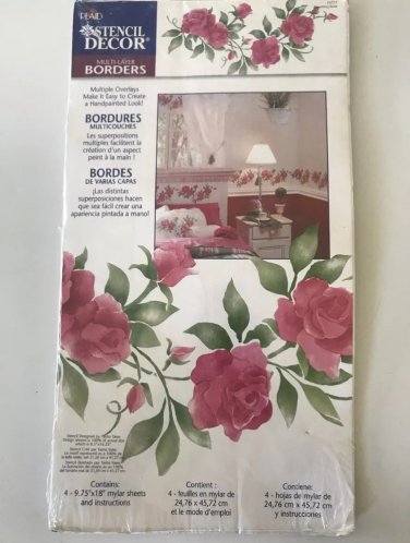 Plaid Stencil Decor Multi-layer Wall Border Stencil Blooming Rose Border stencil