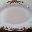 Fairfield Poinsettia & Ribbons Large Platter China Dishes by Tienshan 14" x 10"