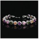 Heart Gemstone Bracelet Multicolored Heart Gemstone Bracelet 7.4 inches