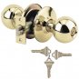 Brass Grade 1 Door Lock Set Entry Door Knob Handle 3 Keys 2 3/8  2 3/4 Backset