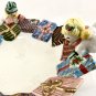 Fitz and Floyd Candy Dish Frosty Folks Snowman Candy Bowl Plate Rare Vintage