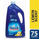 Finish Dishwasher Detergent Gel Liquid, Lemon Scent, 75 oz