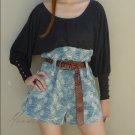 BETSY EMBROIDERED DENIM CULOTTES SHORTS