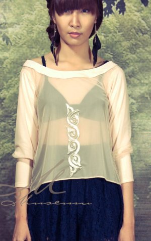 TALA SHEER BLUSH BOLERO TOP