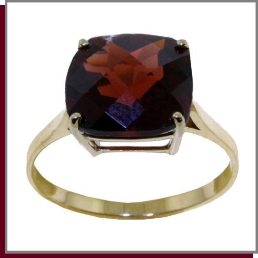 14K Solid Gold 3.6 CT Natural Garnet Ring SZ 5 - 9