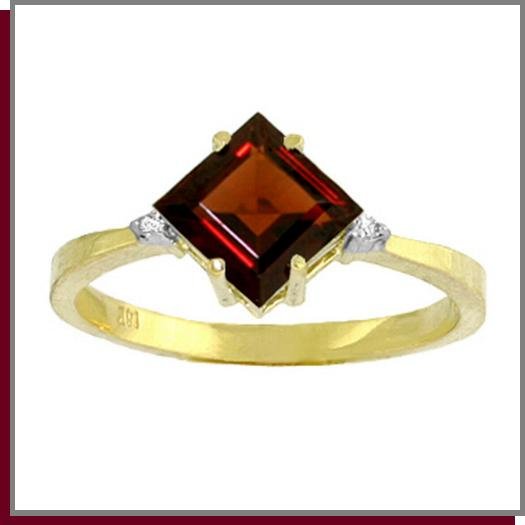 14K Gold 1.75 CT Natural Garnet & Diamond Ring SZ 5 - 9