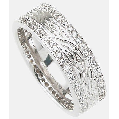Men's Tiffany Style Solid Sterling Silver Wedding Band
