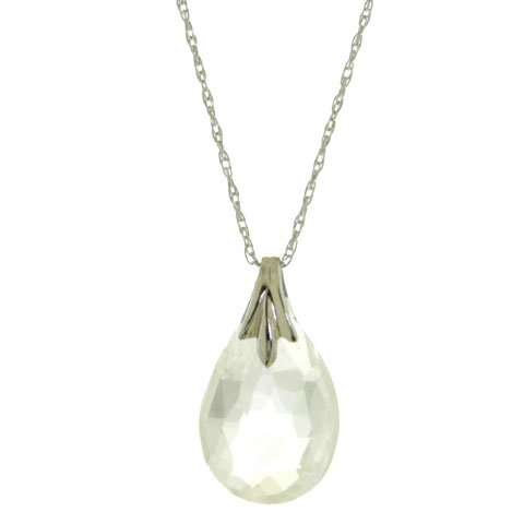 3.0 CT Briolette White Topaz Sterling Silver Necklace