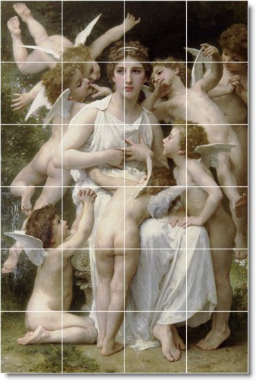 Bouguereau Angels Wall Backsplash Tiles Interior Ideas Decorating