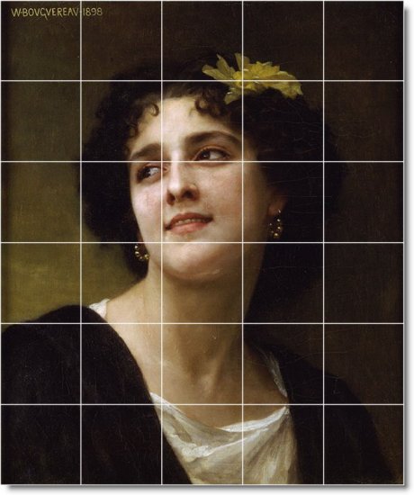 Bouguereau Women Living Room Tile Mural Interior Ideas Remodel