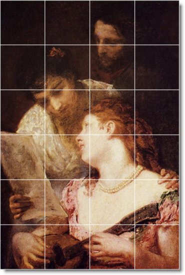 Cassatt Men Women Living Murals Tile Room House Construction Idea