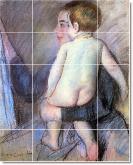 Cassatt Mother Child Shower Tile Bathroom Wall Renovations Modern