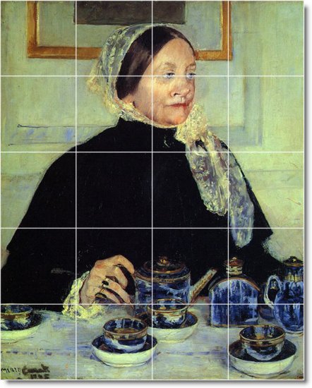 Cassatt Women Dining Room Mural Tiles Remodel Ideas Residential