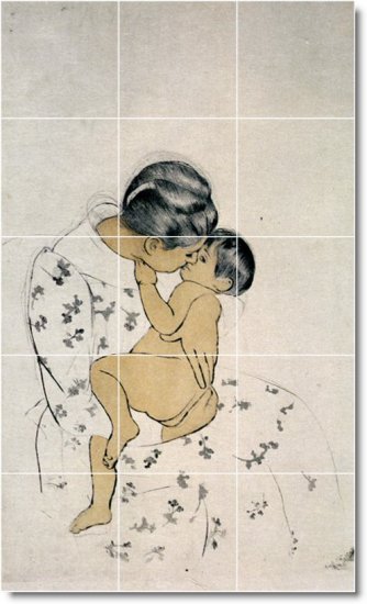 Cassatt Mother Child Tiles Floor Room Mural Idea House Decorating