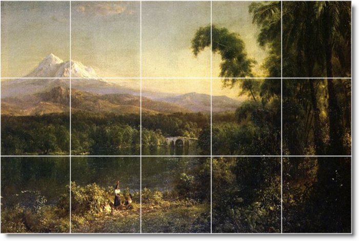 Church Landscapes Tiles Mural Room Wall Decorate Traditional Home