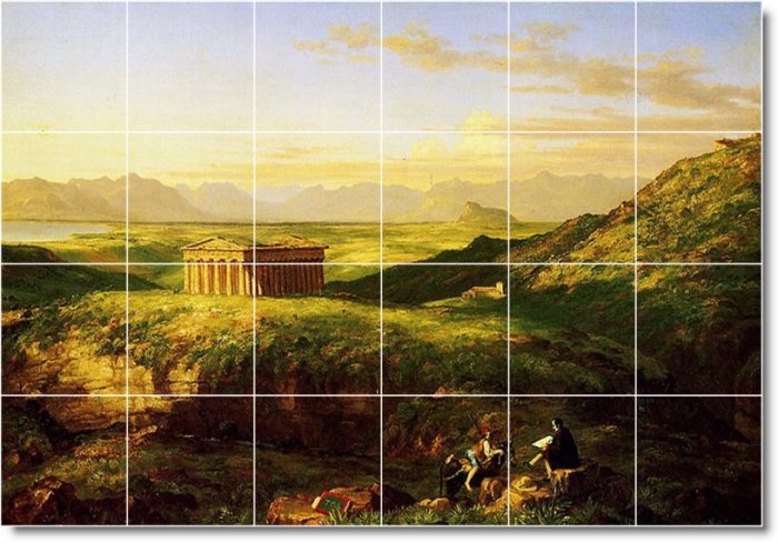 Cole Historical Mural Floor Tiles Room Design House Remodeling