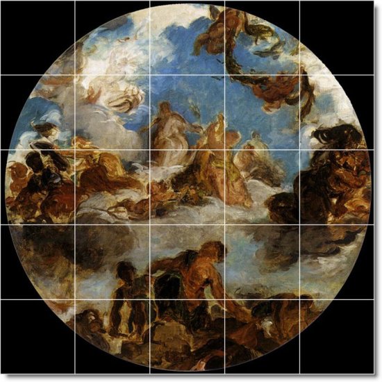 Delacroix Religious Mural Tile Bedroom Decorating Interior Ideas