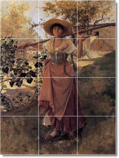 Duveneck Women Wall Tile Dining Room Mural Modern Design Interior
