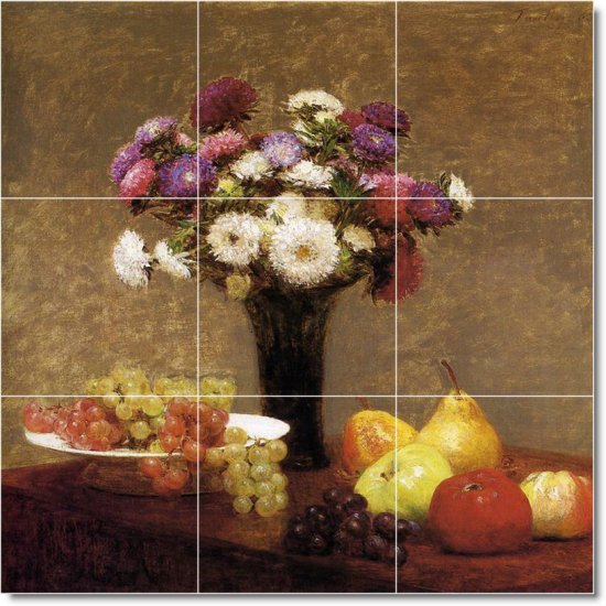 Fantin-Latour Fruit Vegetables Shower Murals Bathroom Tile Modern