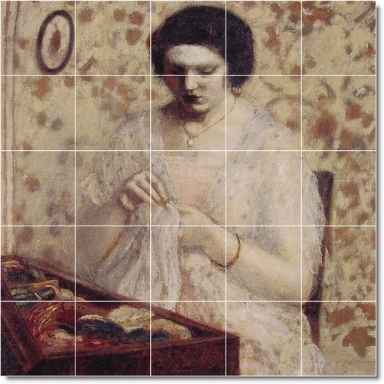 Frieseke Women Living Tile Mural Room Modern Interior Renovations