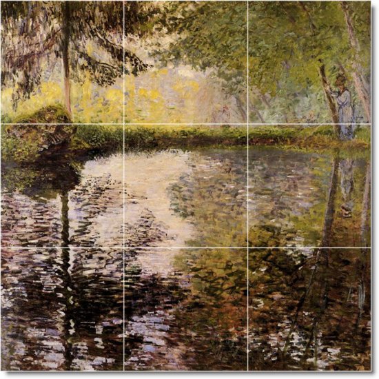 Monet Garden Kitchen Mural Tile Backsplash Modern House Design