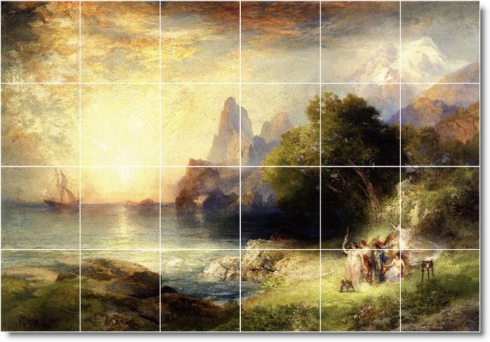 Moran Landscapes Tiles Mural Backsplash Modern Decorating House