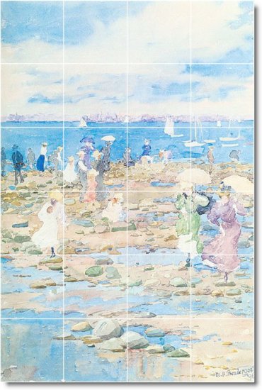 Prendergast Waterfront Mural Room Tiles Dining Modern Home Decor