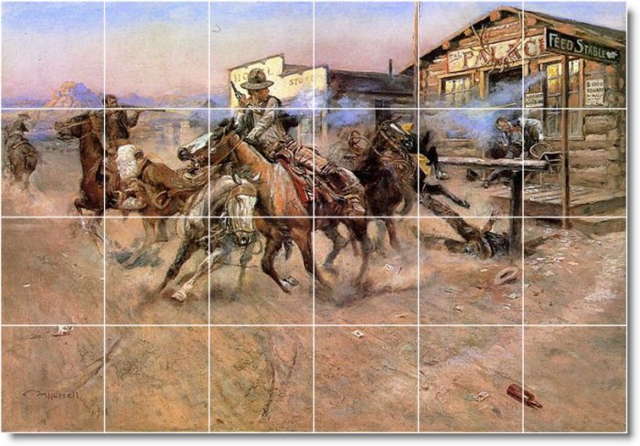 Russell Western Tile Backsplash Mural Commercial Construction