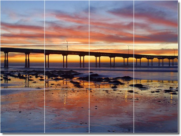 Sunsets Photo Room Dining Wall Murals Tile House Idea Remodeling