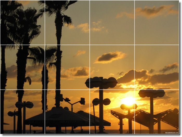 Sunsets Picture Mural Tile Dining Room Modern Interior Renovate