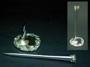 Silver Pen and Holder
