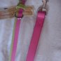 Pink  Green Dog Collar Matching Leash Medium 15"-18"
