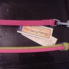Pink Green Dog Collar & Matching Leash Small 11" to 14"