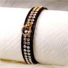 Dog Collar Jeweled Black Gold Red Small -X-LARGE