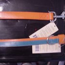 Orange Blue  Dog Collar & Matching Leash  Large  19 22"