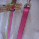 Pink and Green Dog Collar Matching Leash Medium 15"-18"