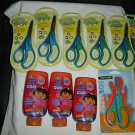 3 Dora the Explorer Glue And 6 No. 5 Kids Scissors Lot