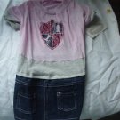 Large Dog Dress With Tags Pink and Denim