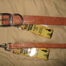 Dog Leash & Matching 22" Collar Large New Brown Leather