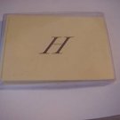 Blank Note Cards With Your Initial  "H"  ENVELOPES